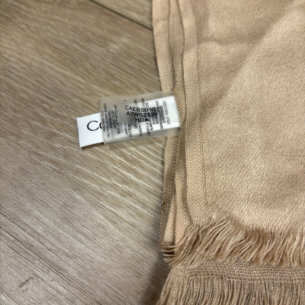 Calvin Klein Women's Soft Lightweight Viscose Wrap Scarf Beige Tan Super Soft OS - Picture 5 of 6